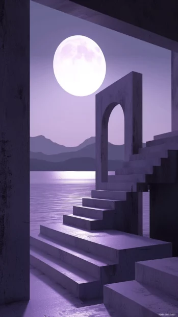 Cool purple minimalist design emphasizing simplicity and clean lines.