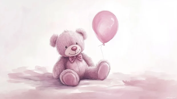 Cute Desktop Wallpaper for girls with Soft pink watercolor background with delicate hues.