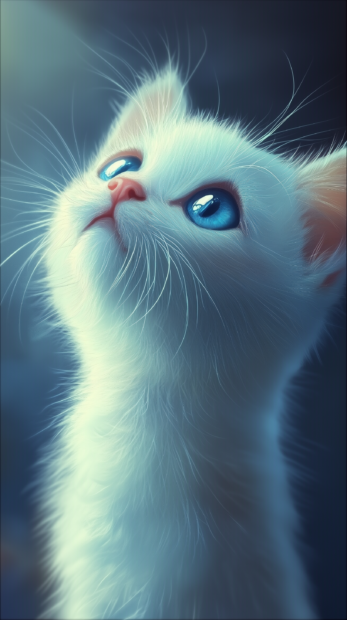 Kawaii cat mobile wallpaper.