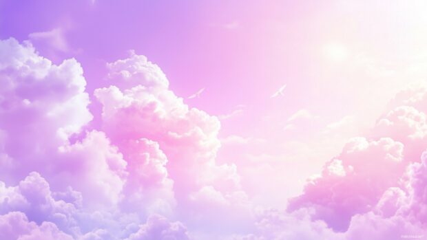 Lavender colored clouds desktop wallpaper.