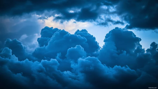 Layers of deep blue clouds HD wallpaper free  download.