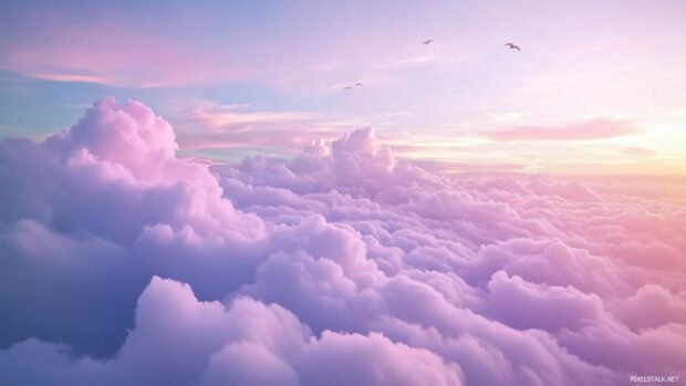 Light purple clouds PC HD wallpaper.