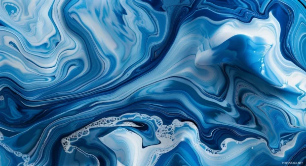 Abstract cool color swirls blending into a serene and soothing background.