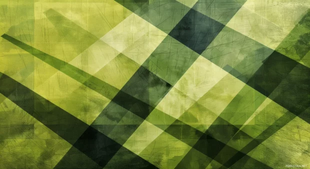 Cool green color geometric design with intersecting lines and transparent overlays.