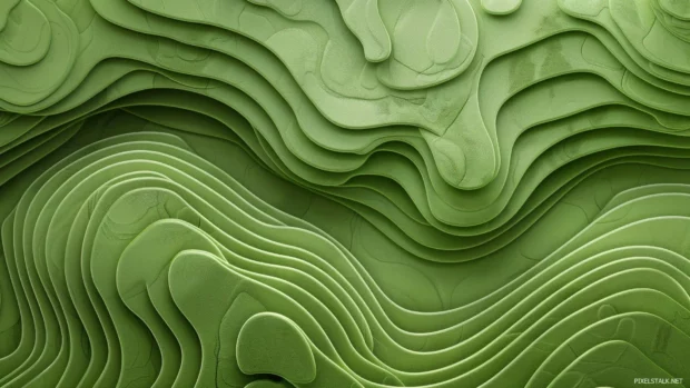 Cool green color wallpaper with repetitive waves and soothing tones.