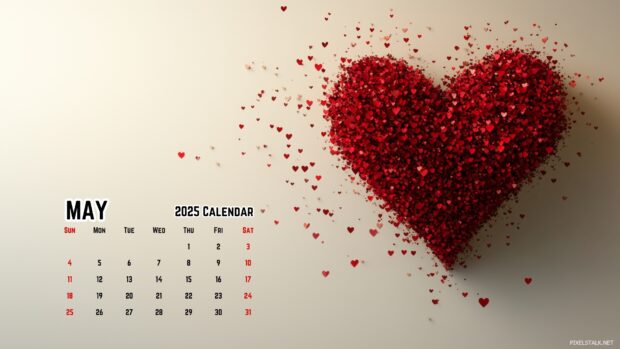 Free Download May 2025 Calendar Desktop HD Wallpaper.