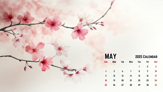 Free Download May 2025 Calendar Wallpaper HD for Windows.