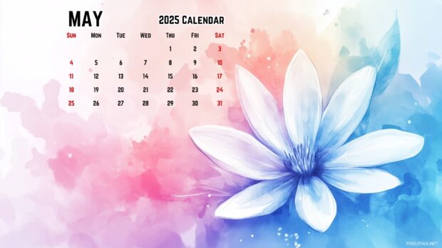 May 2025 Calendar Computer Wallpaper.