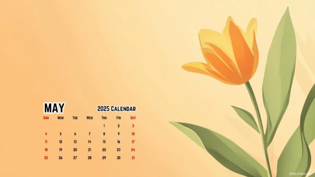 May 2025 Calendar Computer Wallpaper HD.