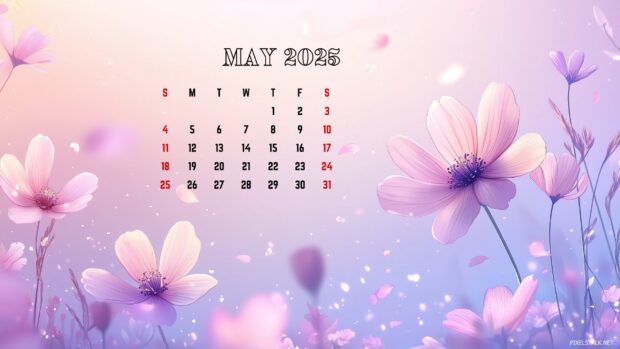 May 2025 Calendar Desktop Background.