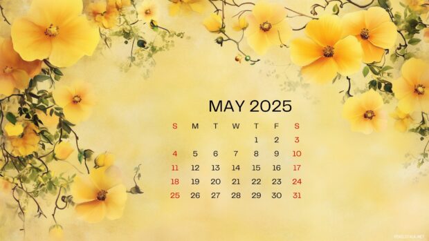 May 2025 Calendar Desktop Wallpaper.