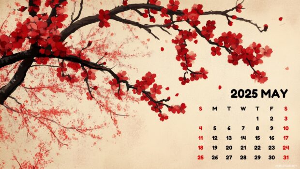 May 2025 Calendar Desktop Wallpaper HD.