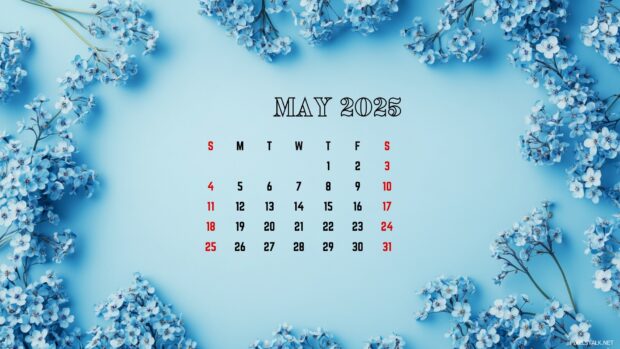 May 2025 Calendar Desktop Wallpaper HD Free.