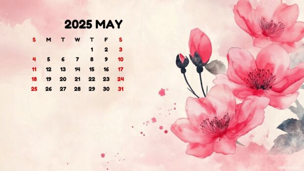 May 2025 Calendar Desktop Wallpaper High Resolution.