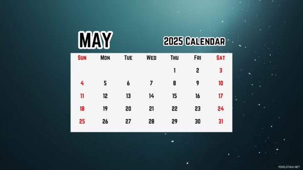 May 2025 Calendar HD Wallpaper Computer.