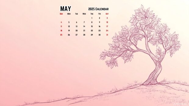 May 2025 Calendar Wallpaper 1080p.