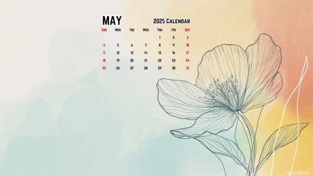 May 2025 Calendar Wallpaper HD 1080p.