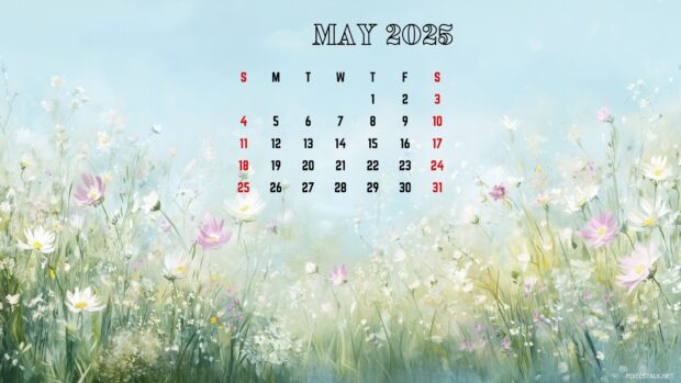 May 2025 Calendar Wallpaper for Desktop.