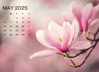 May 2025 Calendar Wallpaper for PC.