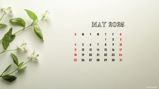 May 2025 Calendar Wallpaper for Windows.