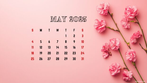 May 2025 Calendar Wide Screen Wallpaper.