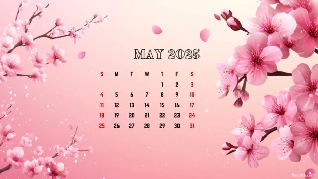 May 2025 Calendar Wide Screen Wallpaper HD.