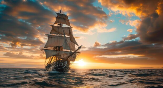 1080p Sailboat Ocean Wallpaper for Desktop free download.