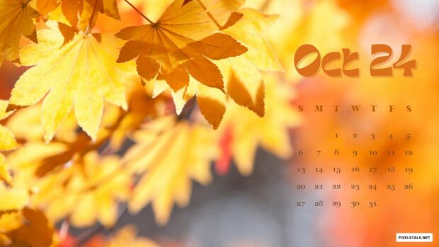 2024 October Calendar Desktop Wallpaper HD.