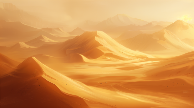 4K Abstract desert with shifting sands, warm tones.