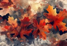 4K abstract autumn leaves, warm and earthy tones background HD.
