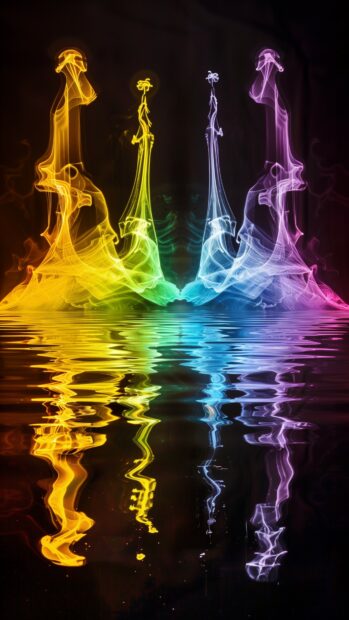 4K background abstract music waves, colorful sound waves.