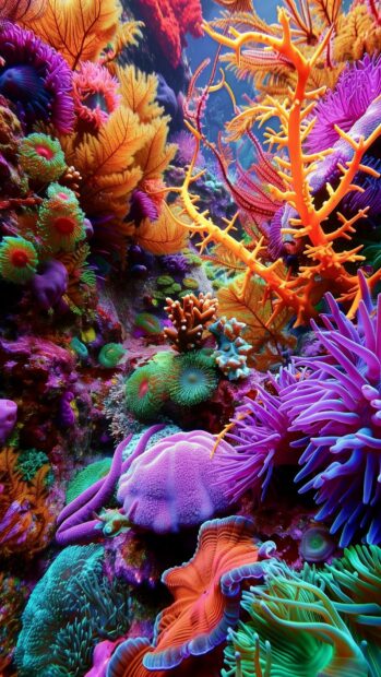 A cool underwater world teeming with colorful coral reefs and exotic marine life.