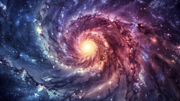 A stunning image of a spiral galaxy with vibrant colors and intricate details.