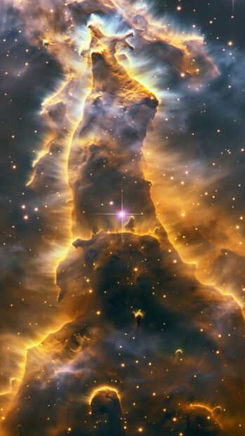 A vivid nebula space HD wallpaper for iPhone with swirling gases and bright stars.