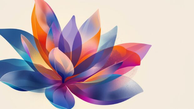 Abstract 4K floral design, vibrant petals and leaves.