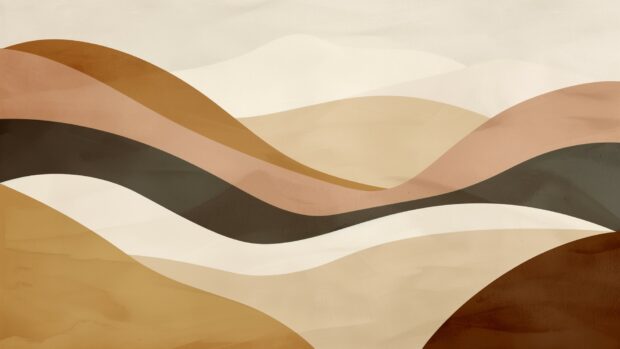 Abstract Minimalist landscape, muted earth tones wallpaper.
