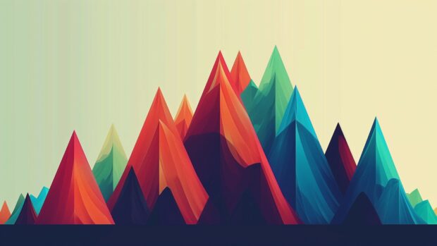 Abstract Minimalist mountain peaks, subtle gradients Wallpaper 1080p.