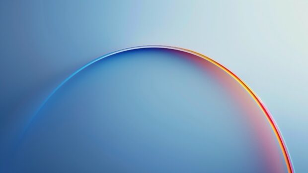 Abstract Minimalist rainbow, gentle arcs and colors HD desktop wallpaper.