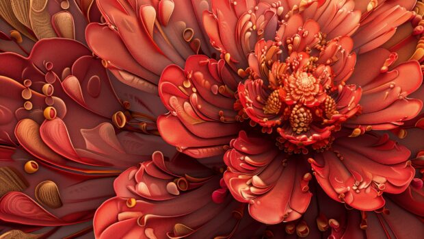 Abstract art flower fractals, intricate details, vibrant background.