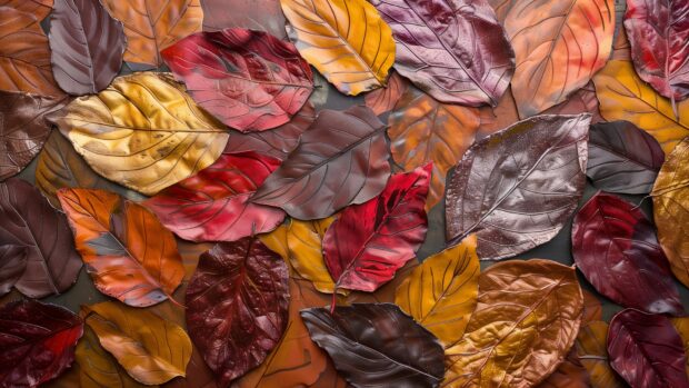 Abstract autumn leaves, warm and earthy tones background.