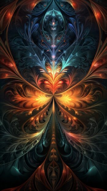 Abstract butterfly effect, chaotic patterns and colors iPhone HD background.