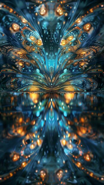 Abstract butterfly effect, chaotic patterns and colors mobile wallpaper.