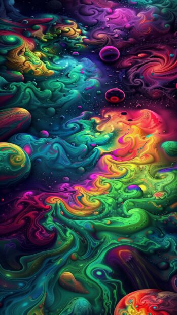 Abstract carnival, vibrant and chaotic colors background HD.