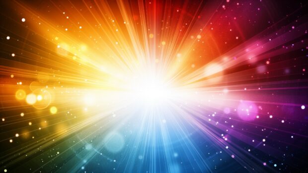 Abstract colorful light show, beams and rays of color background.