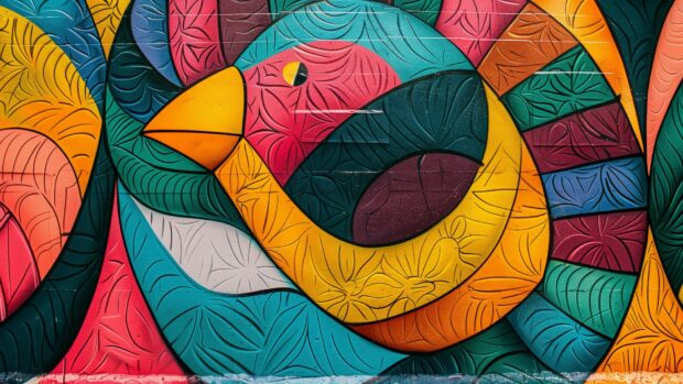 Abstract colorful urban graffiti, vibrant street art background.