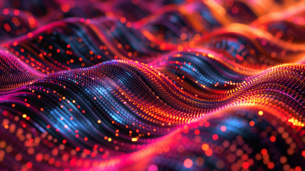 Abstract data stream, digital patterns and colors 4K Wallpaper.