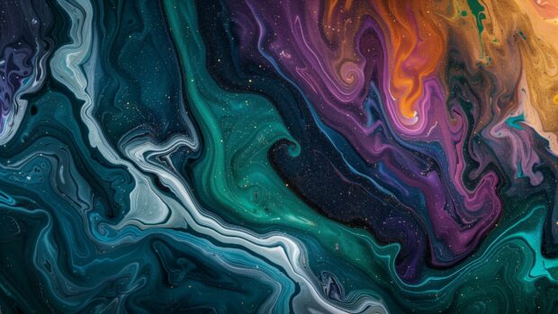 Abstract galaxy, stars and swirling colors background free download.