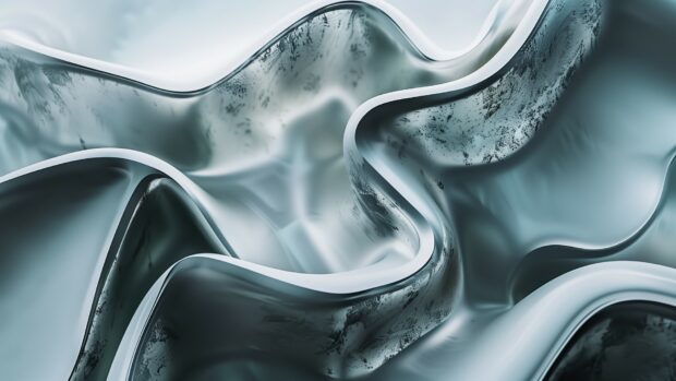 Abstract grey fluid forms, flowing textures HD wallpaper.