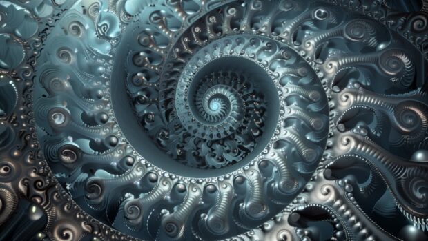 Abstract grey fractal patterns, intricate design wallpaper desktop  HD.