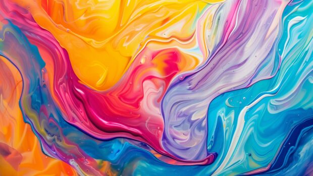 Abstract liquid texture, swirling patterns, vivid colors desktop wallpaper HD.